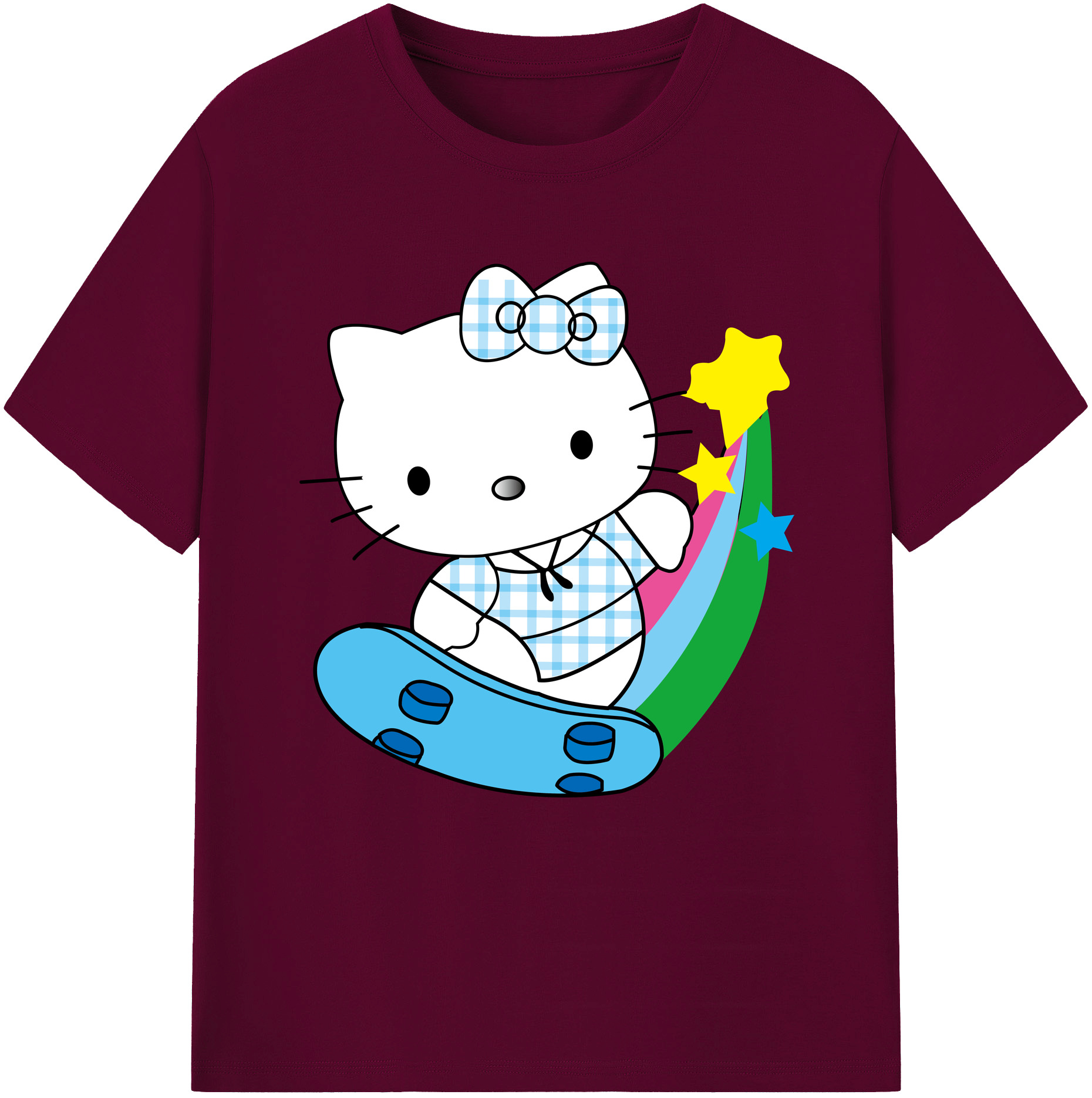 （画像用） Hello Kitty ハローキティ レディースカジュアルプリントTシャツ（綿100％）